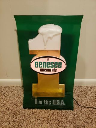 Rare Vintage Genesee Cream Ale 1 In The USA Beer Light Up Plastic Sign 3