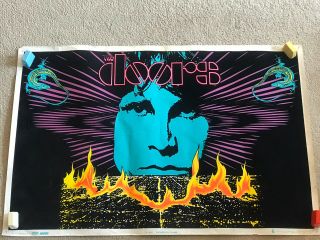 Vtg Black Light Poster Jim Morrison The Doors 1994 Scorpio Morrison Flame 1634