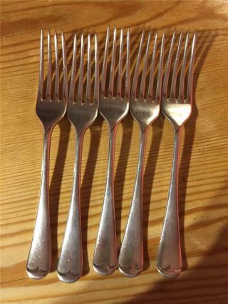 5 X Vintage Silver Plated Epns Table Forks 17cm A1