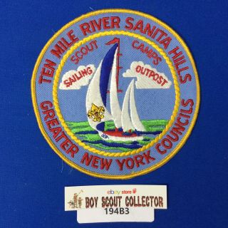 Boy Scout Ten Mile River Scout Camps Sanita Hills Sailing Jacke Patch Greater Ny