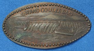 1942 Grand Coulee Dam East Central Washington Columbia River Elongated Penny