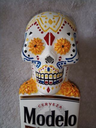 Modelo Especial Cerveza Day Of The Dead Skull Beer Tap Handle 10 " Tall