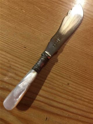 Antique Harrison & Fisher Silver Plated EPNS Fish Knife Pearl Handle 1925 2