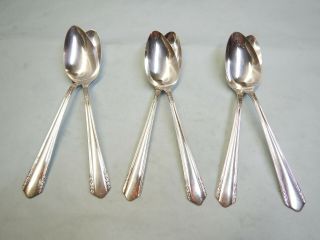 6 Malibu Oval Soup/dessert Spoons - Classic/sturdy 1934 Wm Rogers Fine