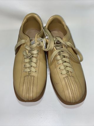 Vintage 70/80’s Nike Bowling Shoes Tan With Brown Swoosh Men’s Size 8 1/2 3