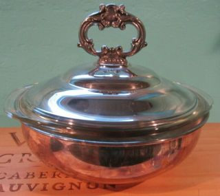 Vintage “english Silver” Mfg Corp Usa Casserole Dish With Lid