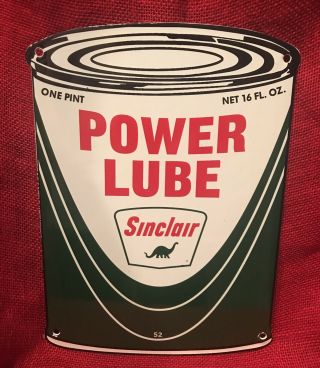1952 Vintage Style Sinclair Motor Oil Can Porcelain Sign 11x8 Inch Great Co.