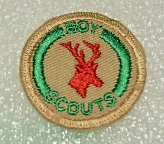 Red Deer Boy Scout Stalker Proficiency Award Badge Tan Cloth Troop Large $1