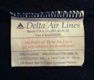 Three - - Delta Airlines Navy Blue Main Cabin Blankets 60 " X 44 " Circa 2003