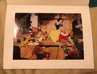 Vintage Walt Disney Snow White And The Seven Dwarfs Lithograph Print 1994