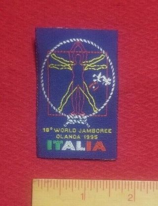 1995 Italian Contingent Cloth Patch Small 18th World Jamboree Italy 2