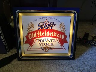 Blatz Old Heidelberg Beer Sign Lighted Vintage