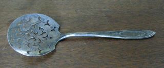 Antq (1917) Oneida Community Plate " Adam " 7 1/2 " Fancy Pierced Bon Bon Spoon - Guc