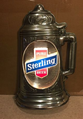 Sterling Beer Stein Lighted Bar Display Sign