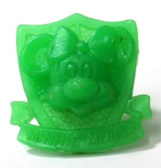Vintage Green Plastic Minnie Mouse Ring Walt Disney Prod.  Usa