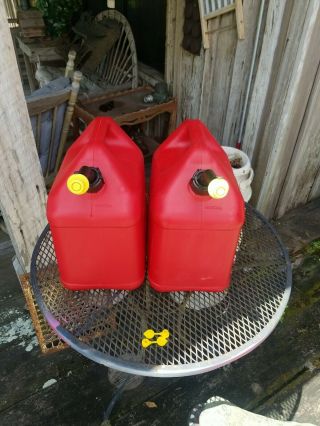 2 Vintage Blitz Pre Ban 5 Gallon Gas Cans 50833 Vented Spouts & Vents