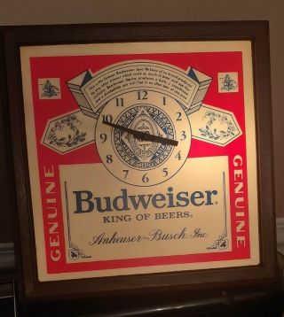 Vintage Budweiser King of Beers Pull - Chain Lighted Wall Clock 2