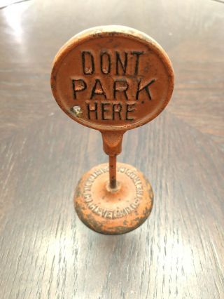 Dont Park Here Tropical Paint & Oil Vintage Cast Iron Toy Collectible
