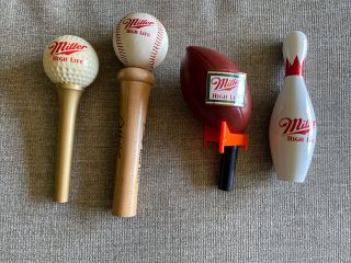 Vintage Miller High Life Beer Tap Handles Golf Baseball Football Bowling