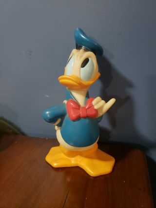 Walt Disney Donald Duck Piggy Bank By Illco Toy Rubber Vintage 11.  5”