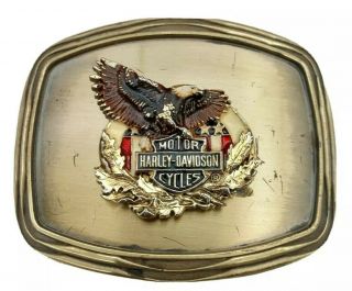Rare Harley Davidson Bar & Shield Screaming Eagle 1978 Raintree Belt Buckle
