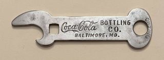 1910s Coca - Cola Bottling Company Baltimore Maryland Key Bottle Opener