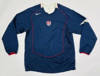 Vtg 2004 Men’s Nike Team Usa National Team Sz L Long Sleeve Soccer Jersey Blue