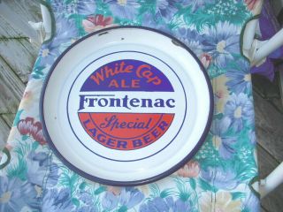 Frontenac Lager Beer Porcelain Tray 13 " White Cap Ale Quebec Canada