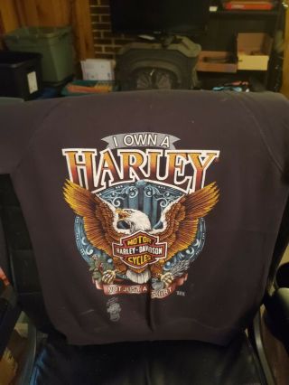 Vtg 1986 Harley - Davidson 3d Emblem Castle Pa Crewneck Sweatshirt Small Tag