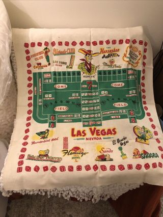 Vintage Las Vegas Nevada Casino Tablecloth Flamingo Sands El Dorado Club Sahara