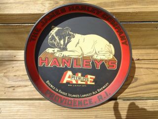 Vtg.  Hanley ' s Beer Tray Peerless Ale Bulldog Providence Rhode Island Brewery N/R 3