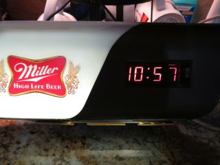 Vtg 1979 Miller High Life Beer Light Up Clock Sign Great