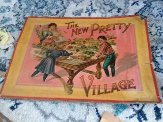 Mcloghlin Brothers Vintage 1897 The Pretty Village Play Set.  21,  Buildings