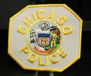 Patch Retired: Chicago.  Il.  Police Dept.  Patch (yellow Letters/yellow Edges)