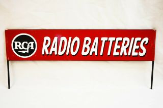 Vintage Rca Radio Batteries Retail Store Display Rack Topper Sign
