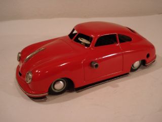 Jnf 90 Porsche 356 Coupe Tinplate/wind - Up 1:19 (germany) Red