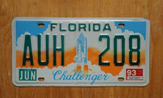 1993 Florida Space Shuttle Challenger License Plate