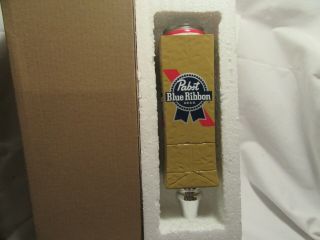 Pabst Blue Ribbon Beer 8 " Tall Art Series Pbr Brown Bag Tap Handle (nib)