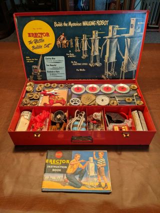 Gilbert Erector Set No.  12 1/2 W/ Steel Box Includes Everything Show In Listing