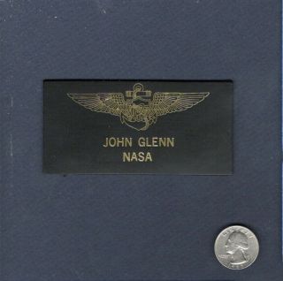 John Glenn Nasa Mercury Space Shuttle Mission Astronaut Name Tag Patch
