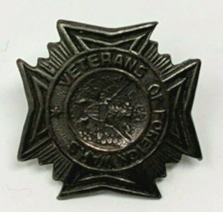 Old Screw Back Design VFW Veterans of Foreign Wars Lapel Hat Pin 5/8 Diameter 2