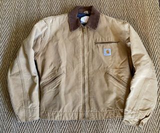 Vintage Carhartt Detroit Blanket Lined Work Jacket Union Made Usa 6blj Size 40