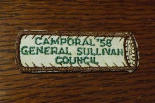 Boy Scout Patch 1958 General Sullivan Council