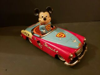 Rare Vintage Tin Friction Linemar Mouse Mg