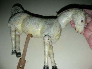 Antique Schoenhut Wood Humpty Dumpty Circus Toy Horse Figure Glass Eyes