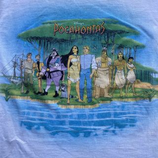 Vintage 90s Pocahontas Disney Movie Promo T Shirt M/l Single Stitch Rare