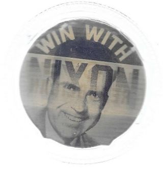 Win With Richard Nixon Vote Republican Flasher Political Pin