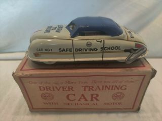 Vintage Marx Dual Control Driver Training,  Tin Wind Up Car. ,  W Box.