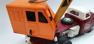 Tin Toy P.  C.  T.  Power Construction Truck & Crane Battery Operated Japan 3