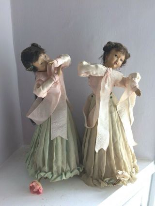 Unique & Rare Large Antique Vintage Chinese Automata Dancing Dolls